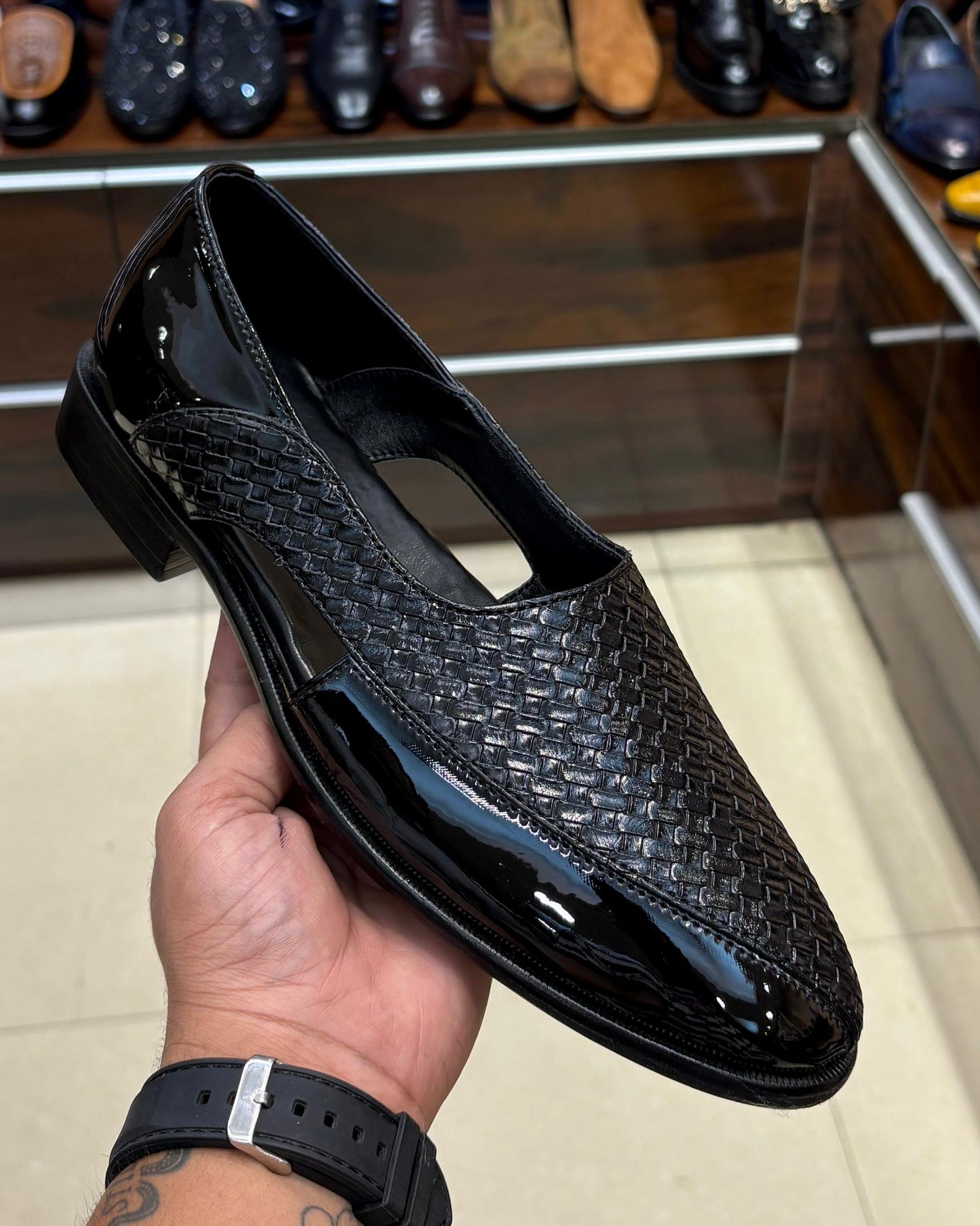 Black Braided Spectator Peshawaris