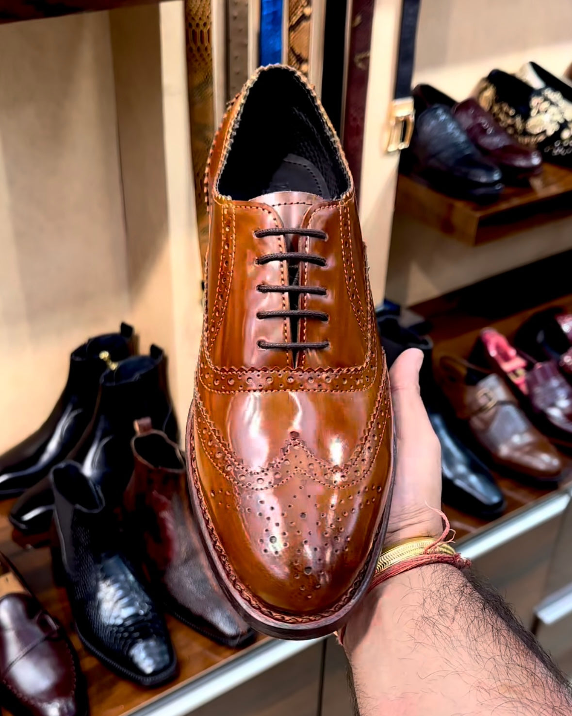 British Tan Wingtip Oxfords