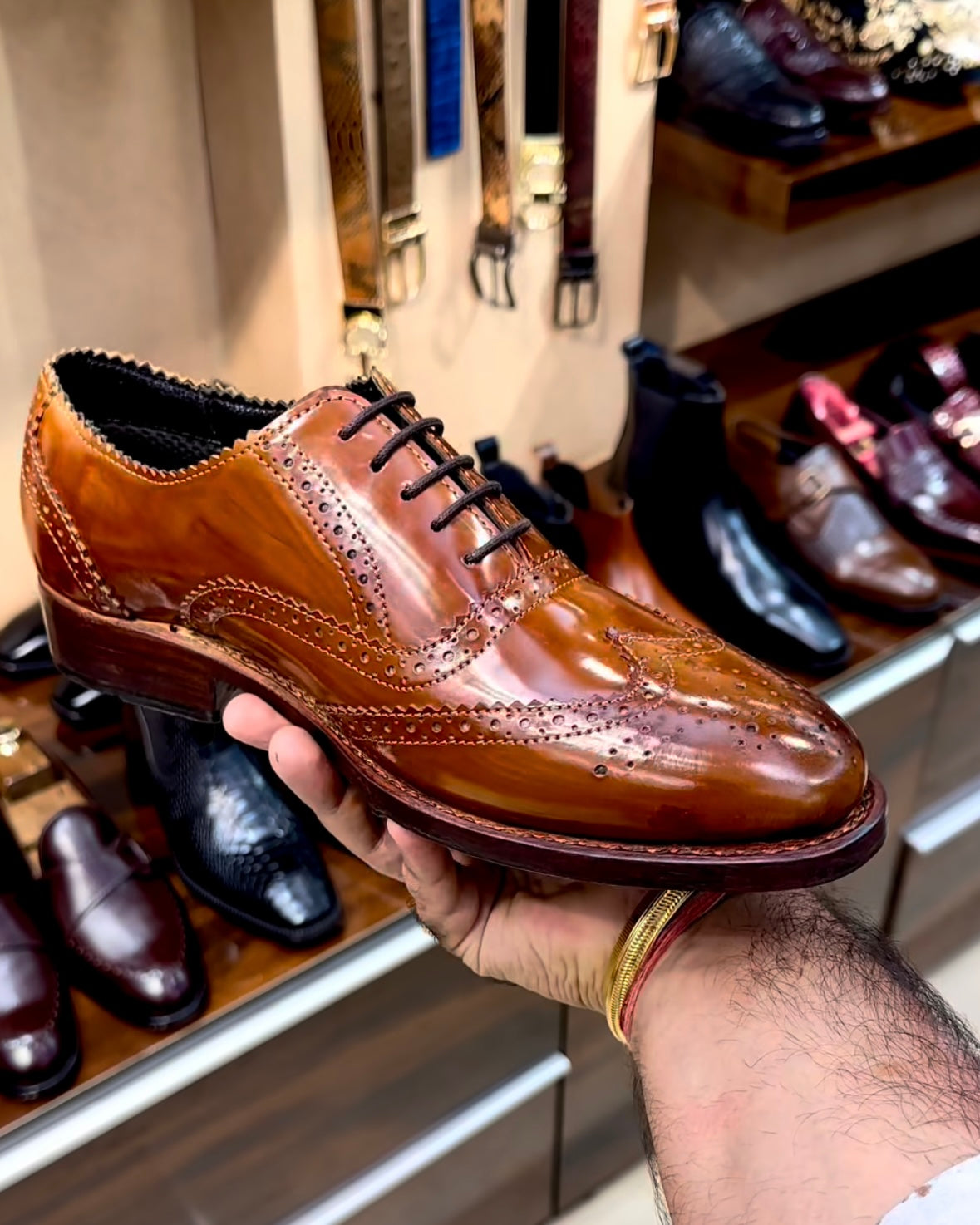 British Tan Wingtip Oxfords