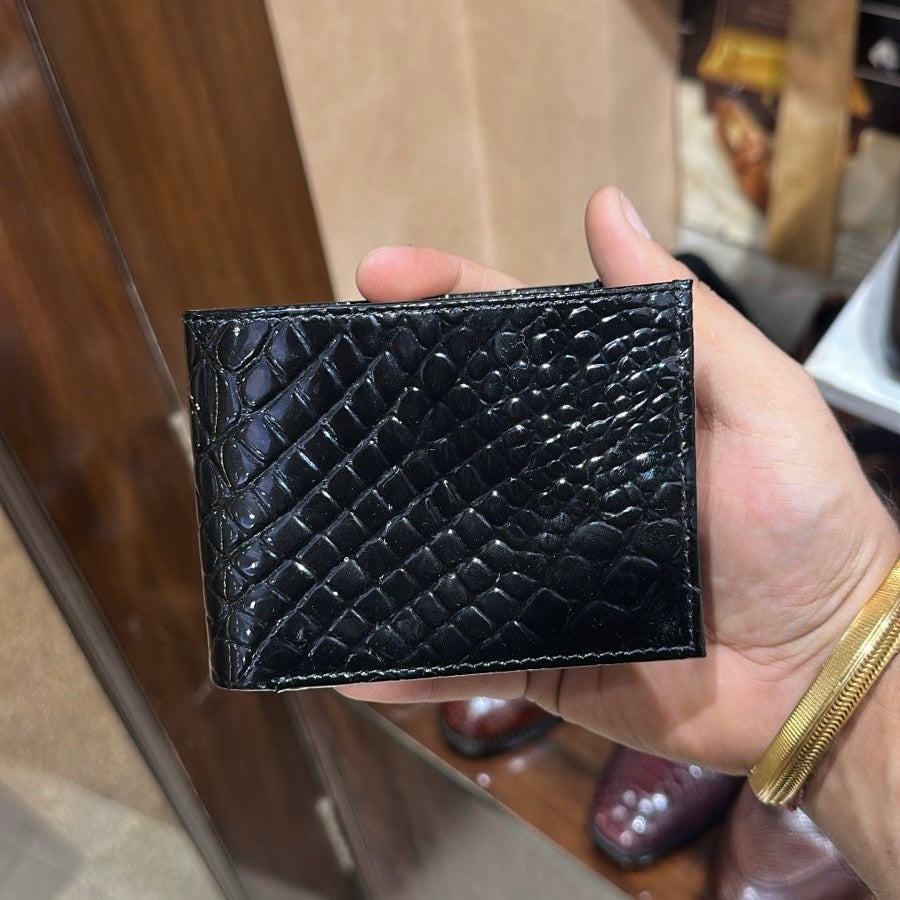 Black Patent Diamond Cut Leather Wallet