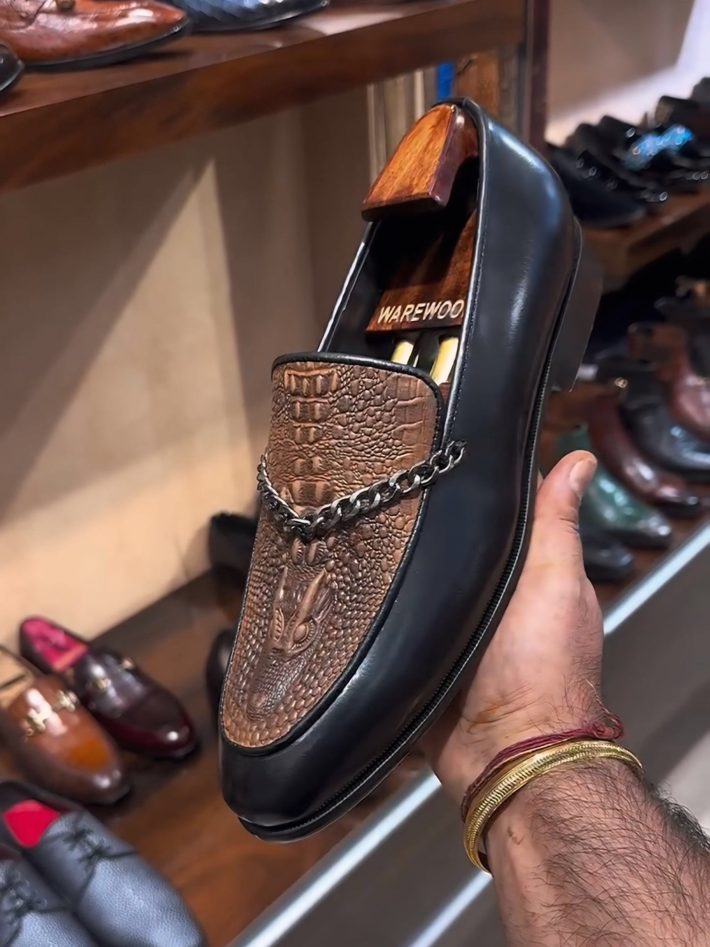 Limited Edition Crocodile Scaled Spectator Moccasins