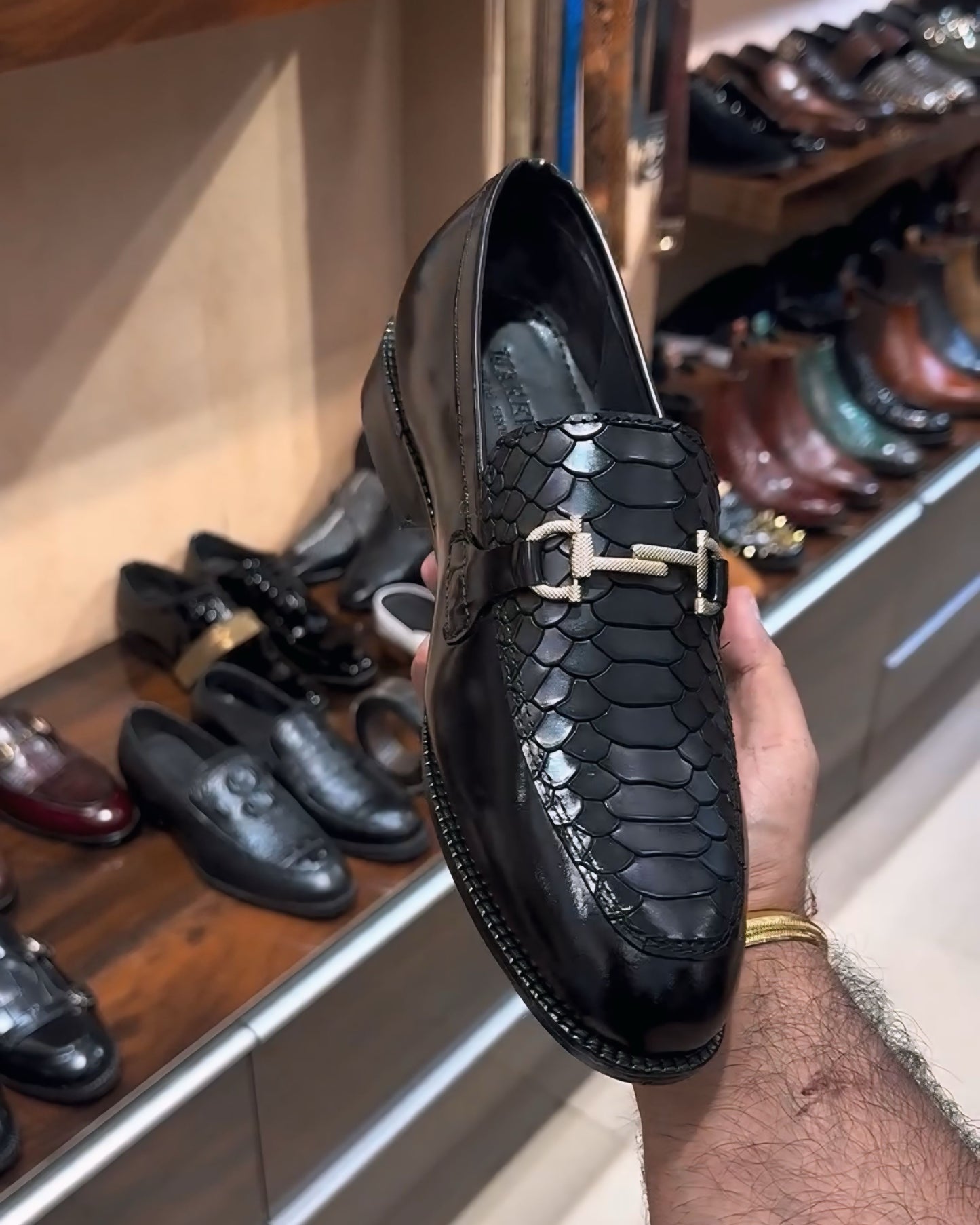 Italian Smooth Calf Cobra Scaled Spectators