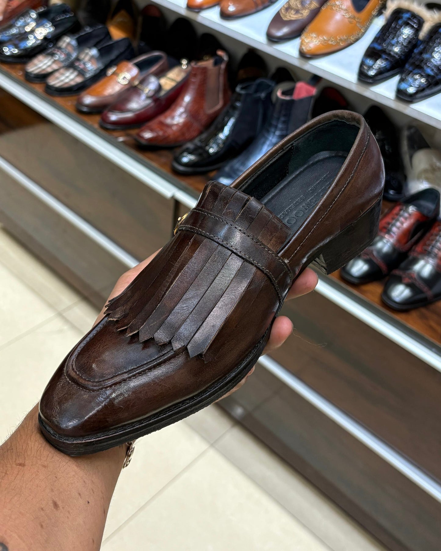 Dark Brown Fringes Loafers