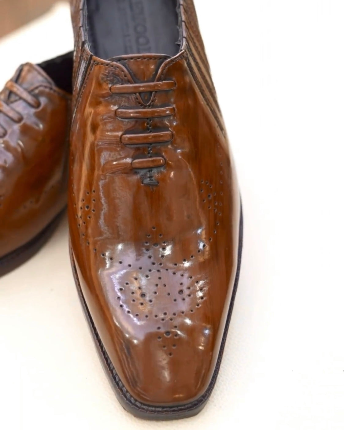 Classic Brown Patina Lace-up Oxfords