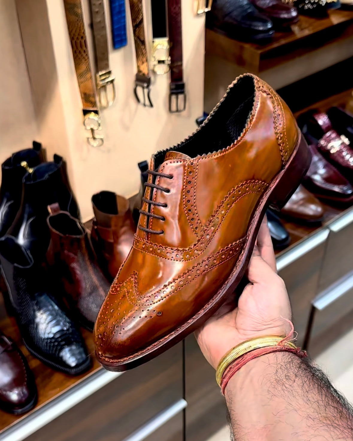 British Tan Wingtip Oxfords