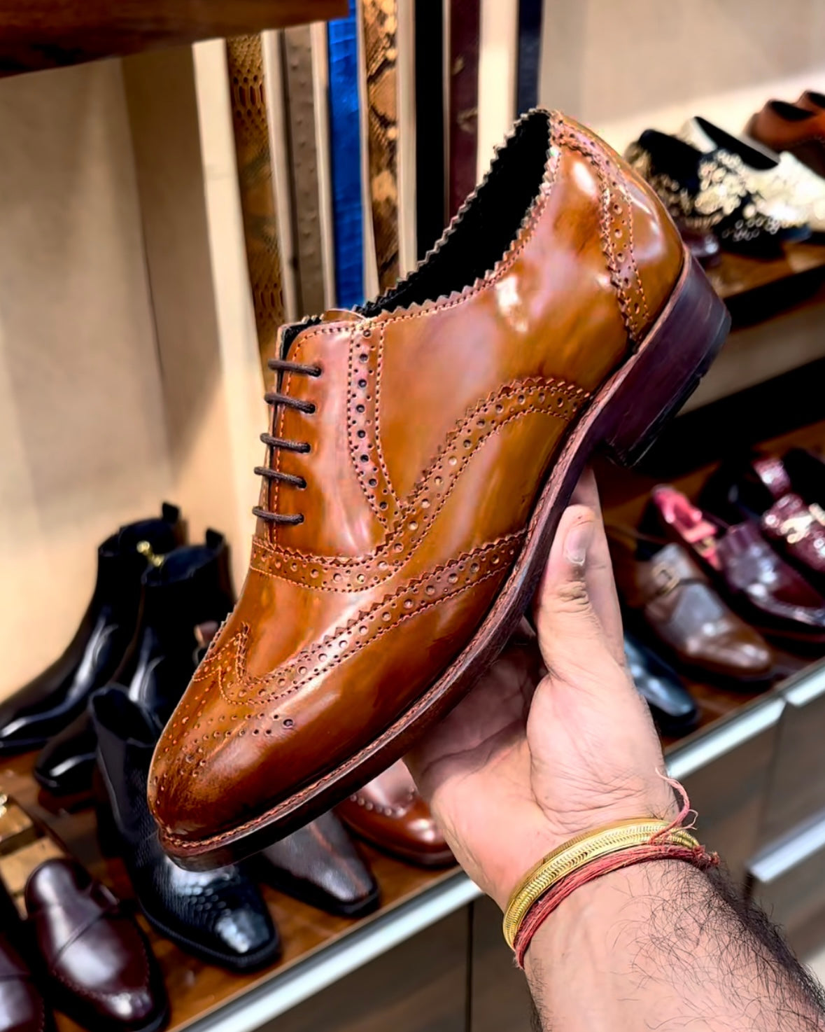 British Tan Wingtip Oxfords