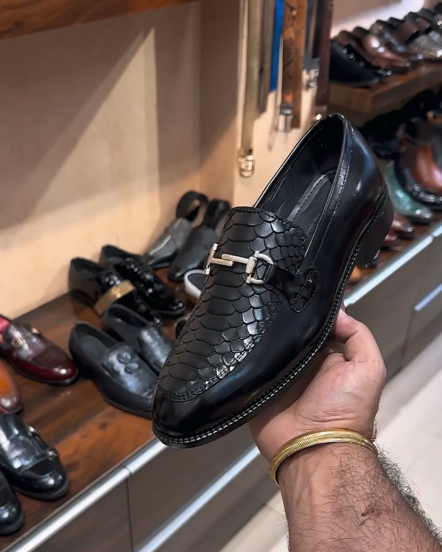 Italian Smooth Calf Cobra Scaled Spectators