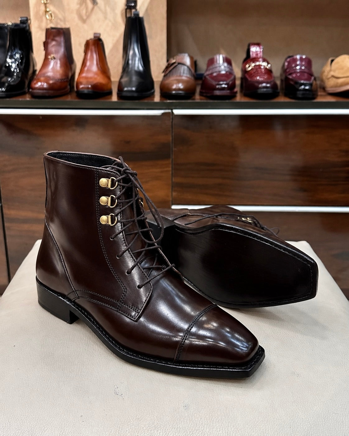 Goodyear Welted Dark Brown Derby Cap Toe Boots