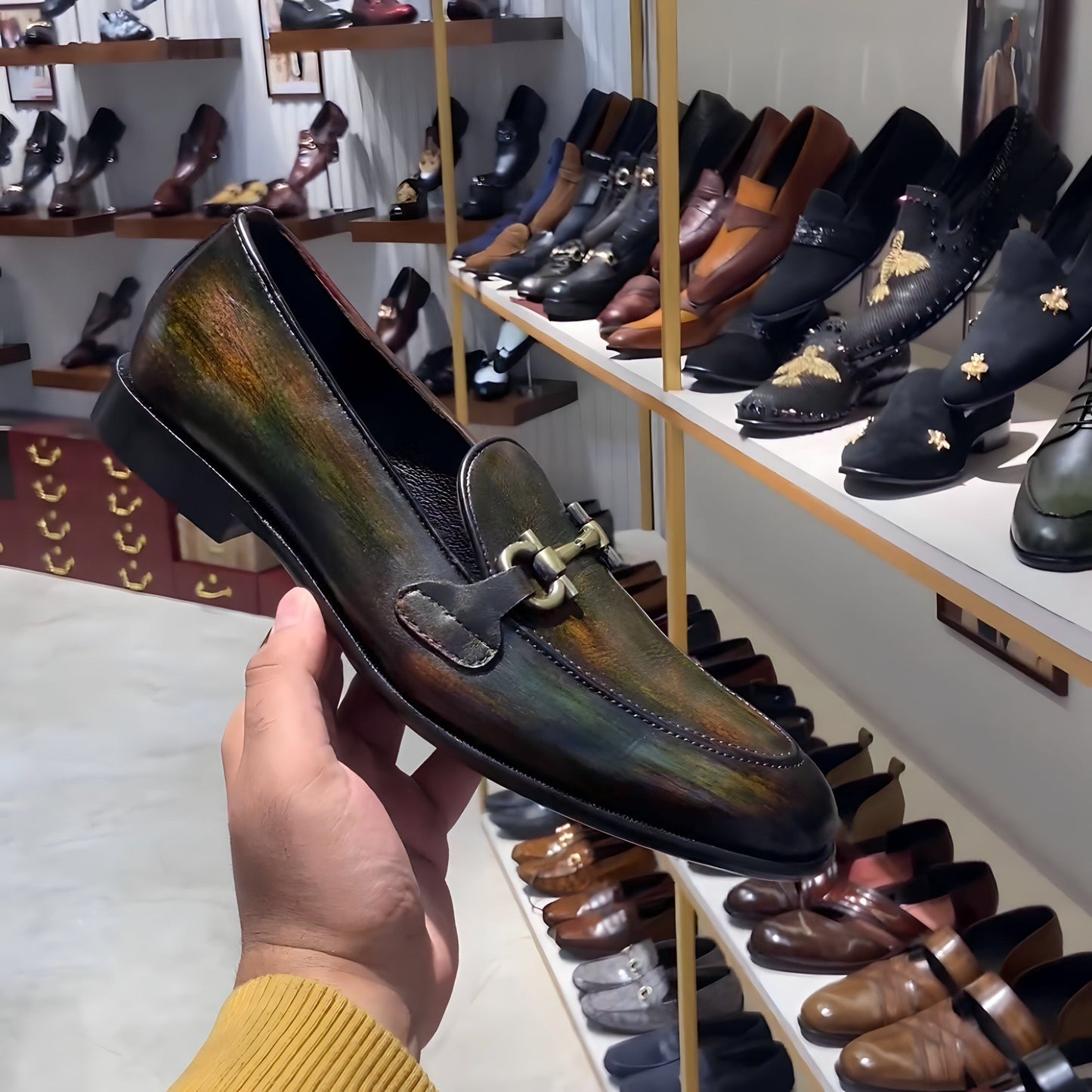 Green Patina Loafers