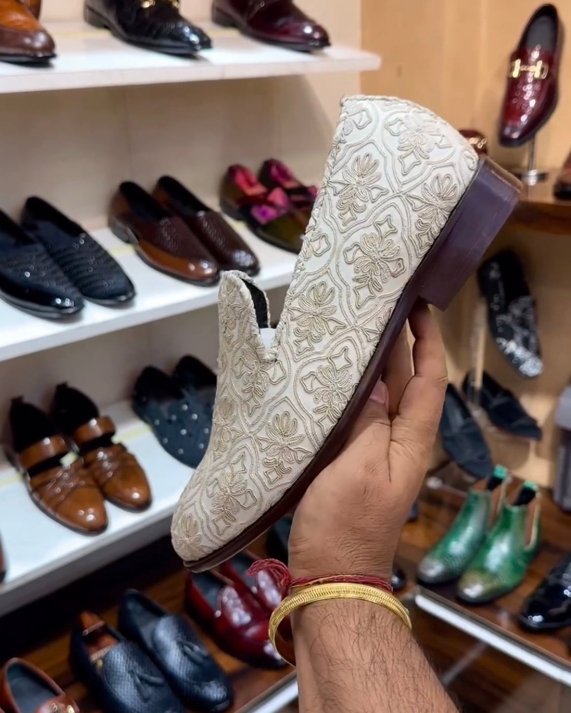 Classic Sherwani Wood Sole Slip-ons