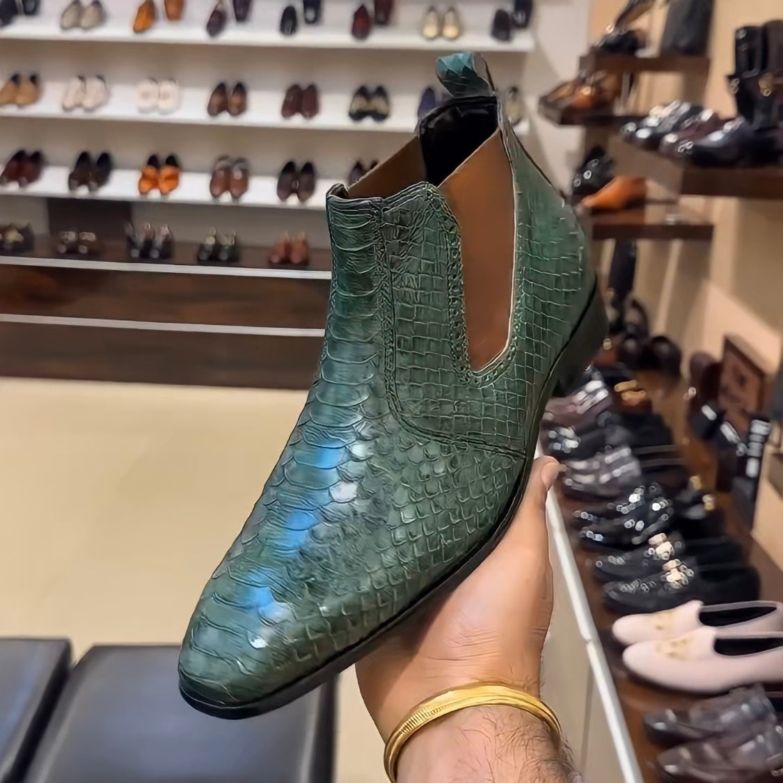 Hand-painted Python Scaled Boots