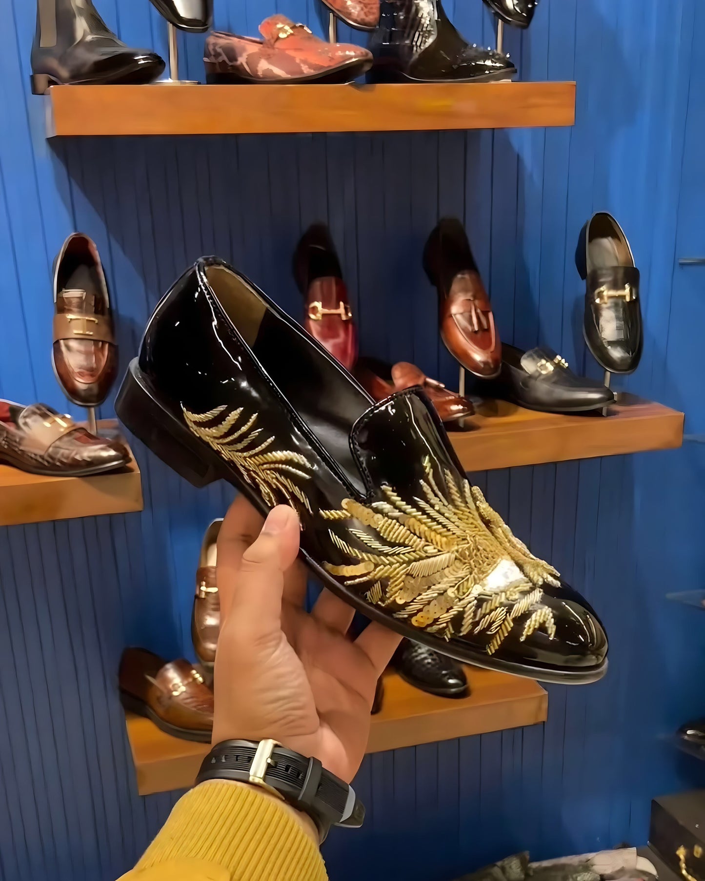 Luxe Edition Gold Tiger Hand-embroidered Moccasins