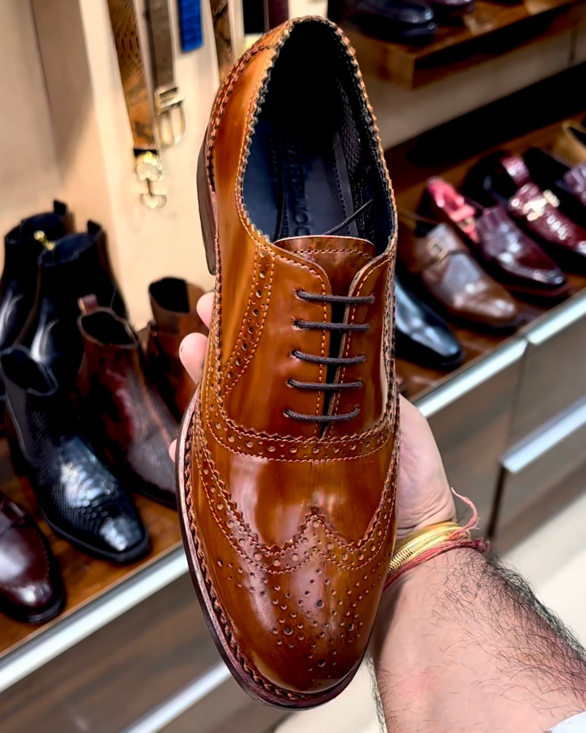 British Tan Wingtip Oxfords