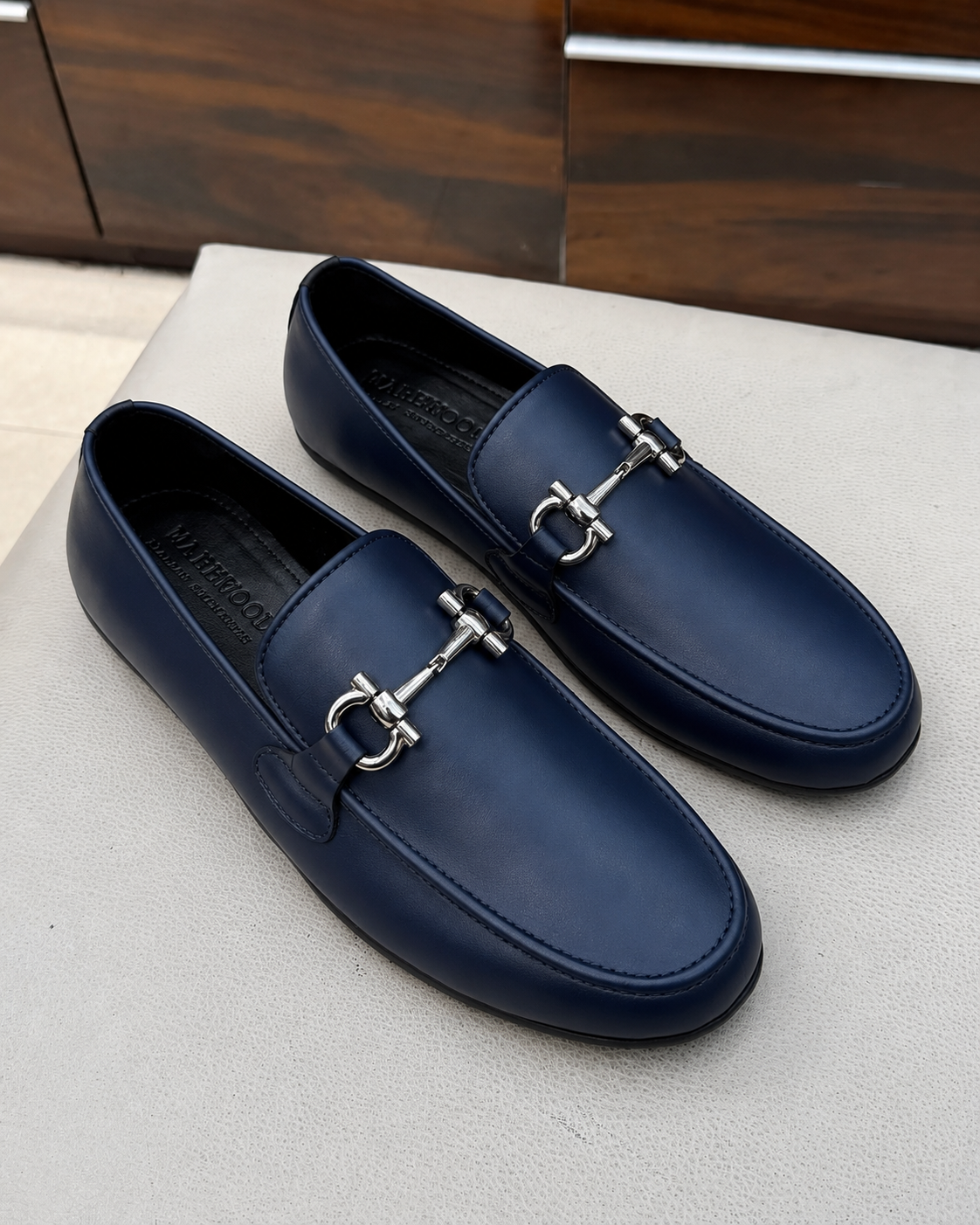 Navy Blue Driving Loafers