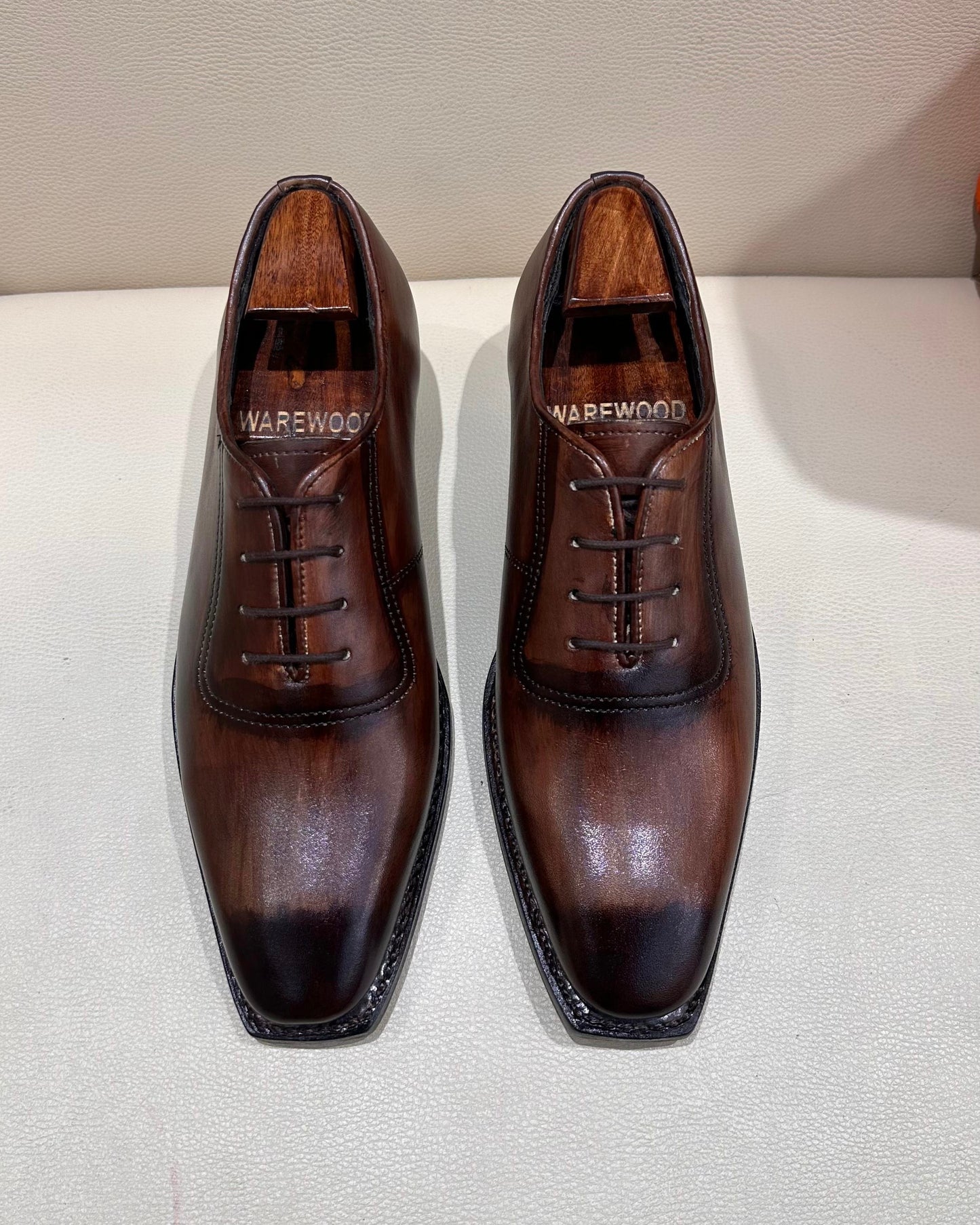 Two-tone Wood Finish Oxfords - Goodyear Welted