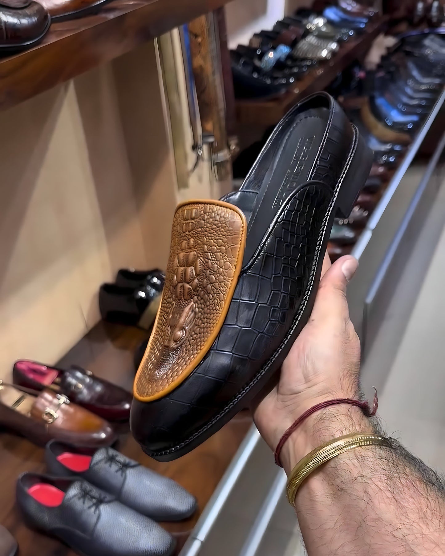 Limited Edition Crocodile Scaled Mules