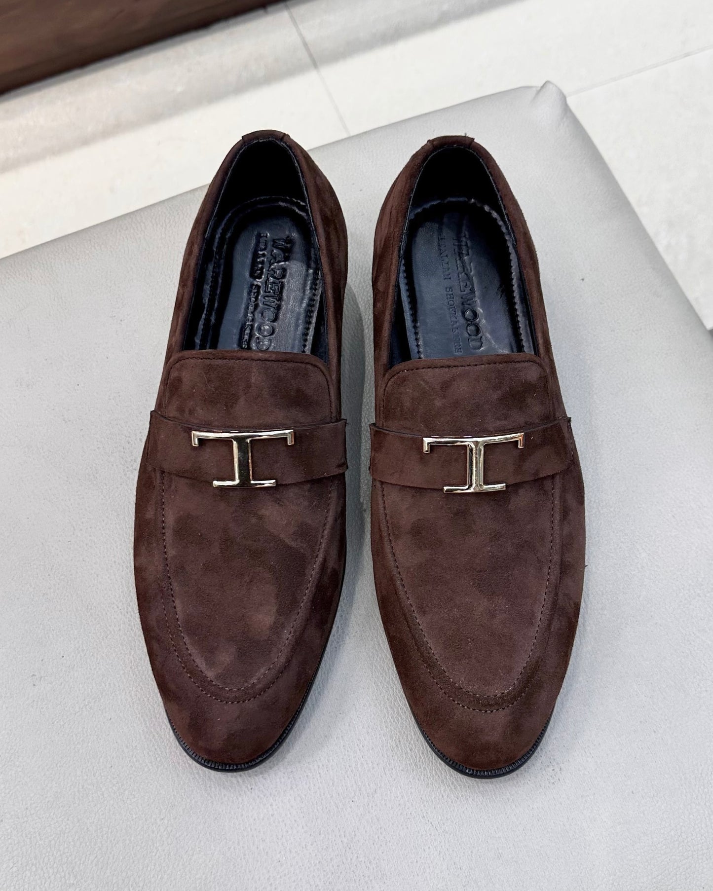 Designer Brown Suede Slip-on Loafers