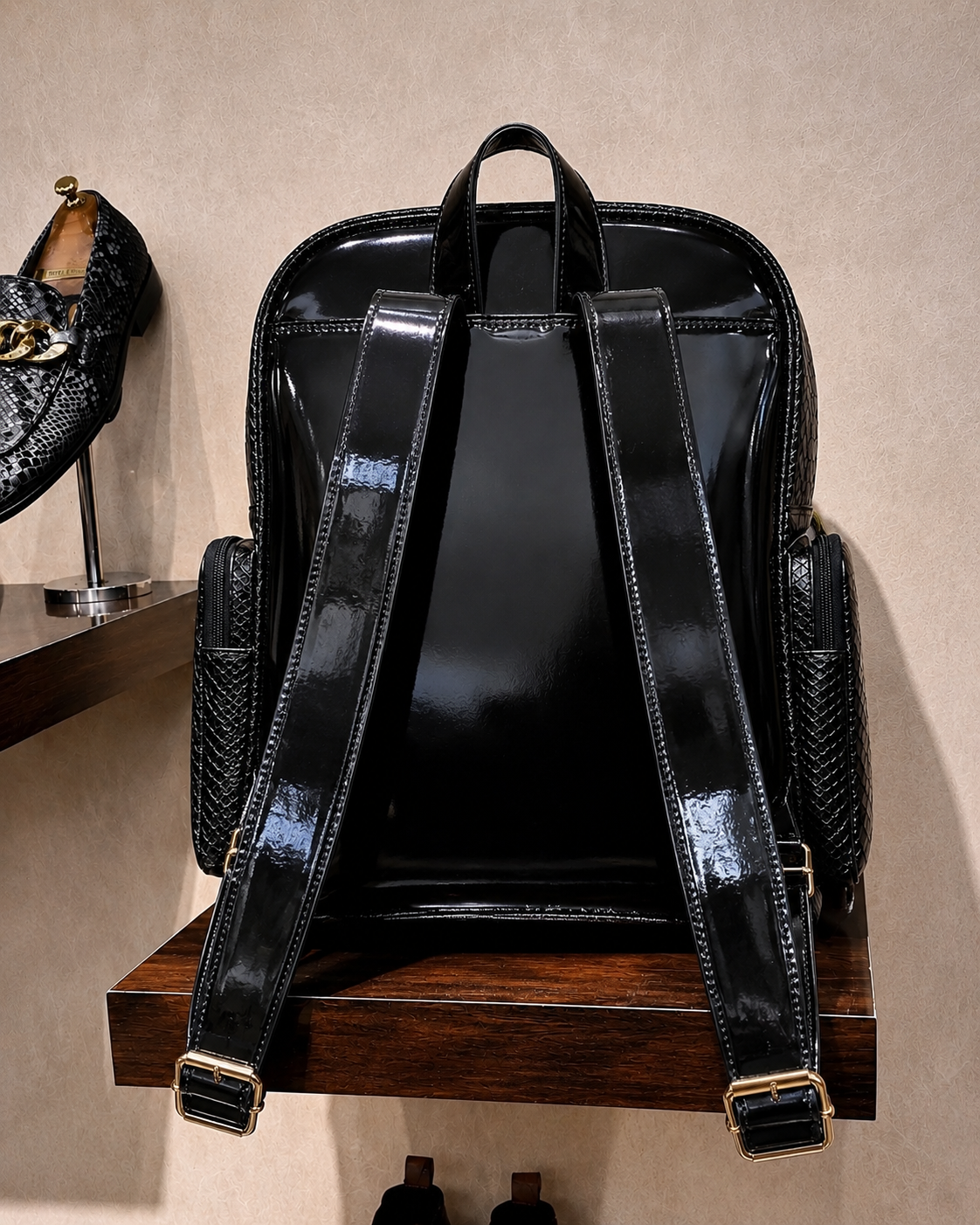 Black Cobra Scaled Backpack