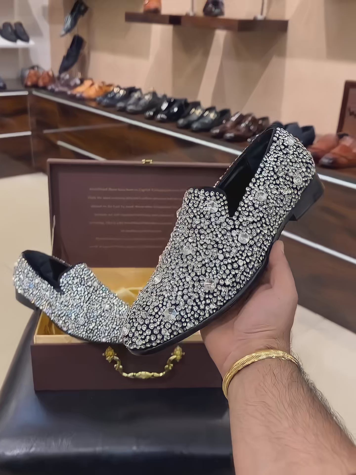 Diamond Studded Moccasins – Warewood Shoemakers display picture 2