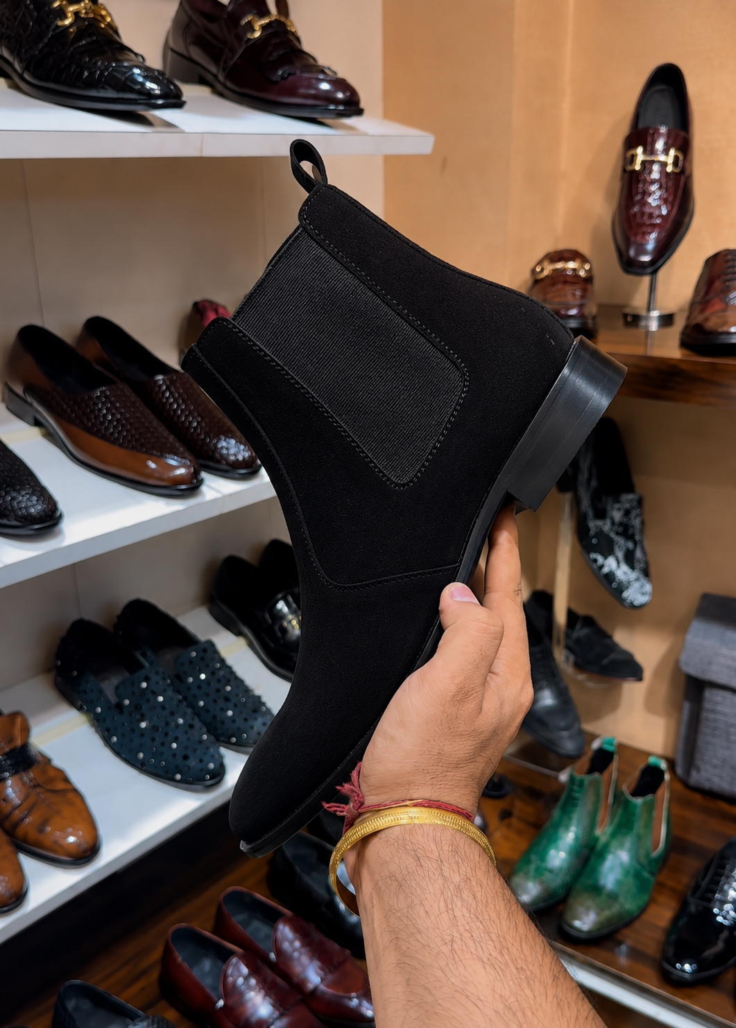 Black Suede Chelsea Boots