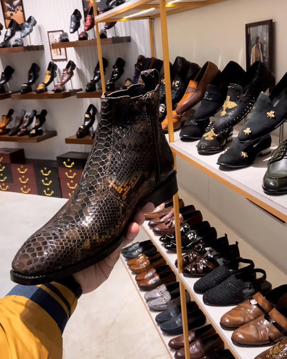 Exotic Snake Zip Boots