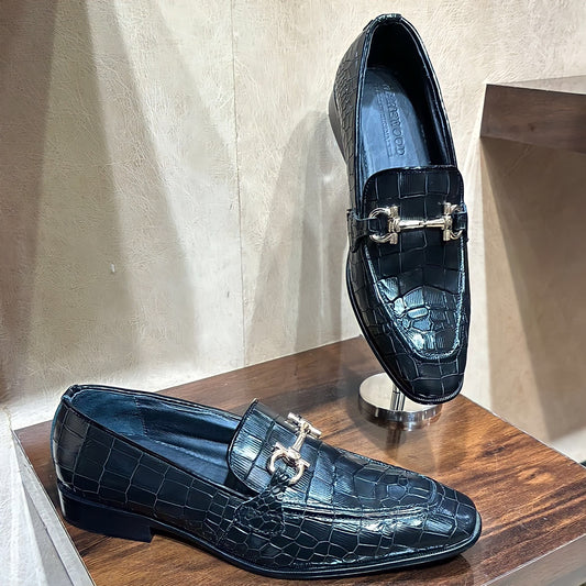 Italian Crocodile Scaled Loafers