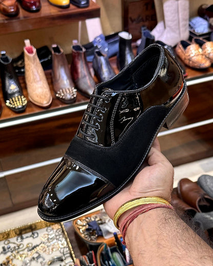 Black Patent & Black Suede Cap Toe Oxfords