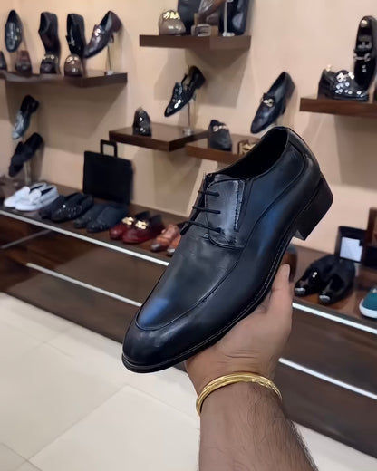 Black Calf Skin Leather Derbies