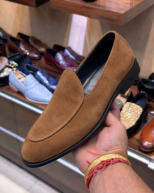 Tan Suede Belgian Loafers