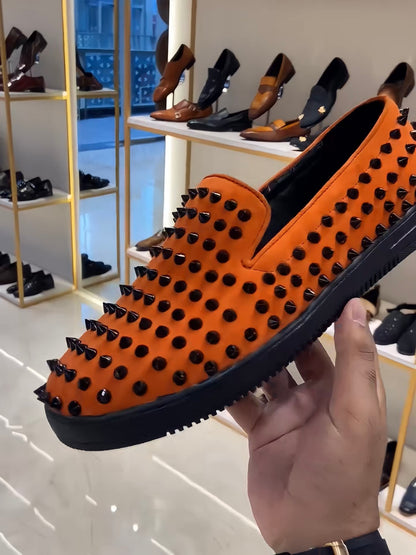 Orange Studded Sneakers