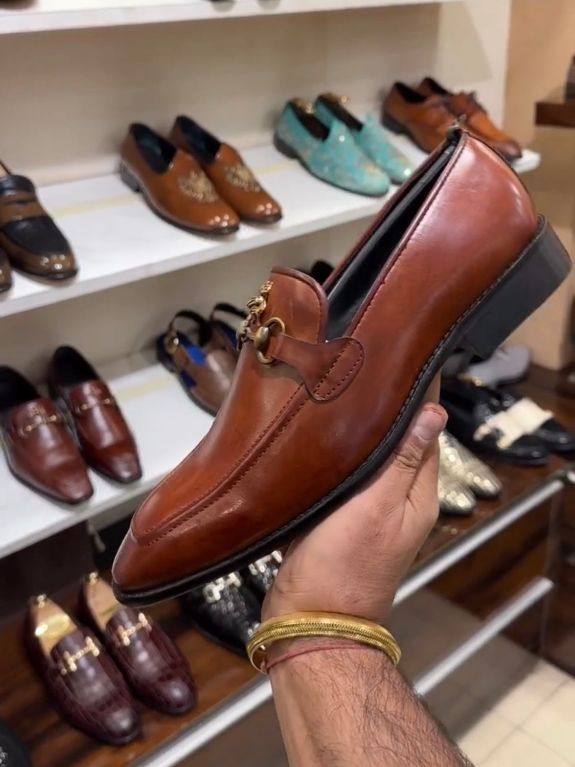 Tan Bee Moccasins