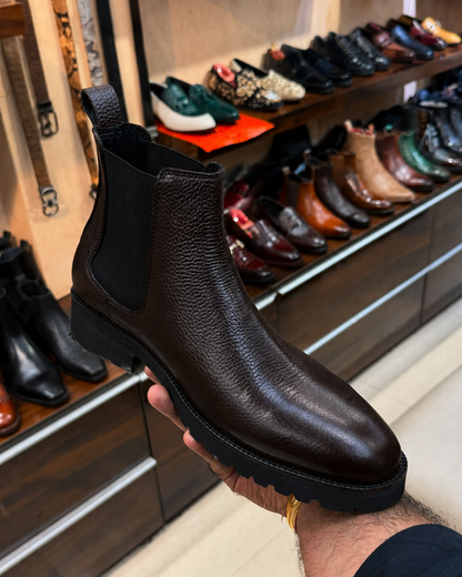 Dark Brown Chunky Chelsea Boots