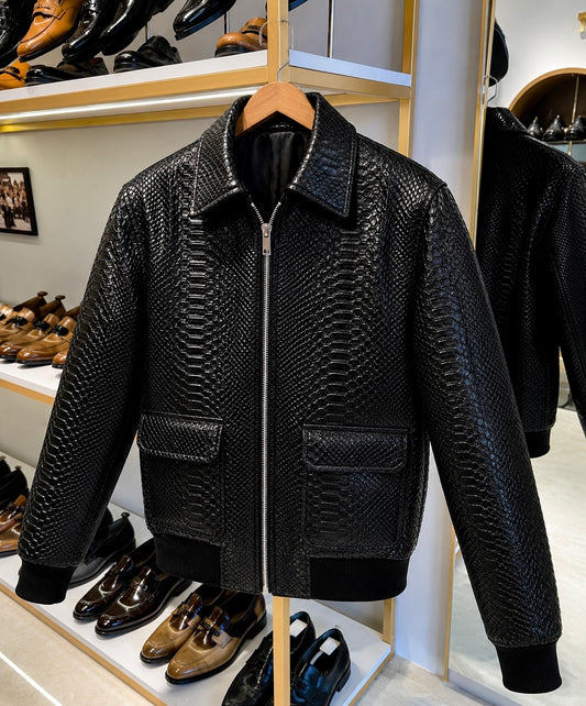 Black Python Scaled Jacket