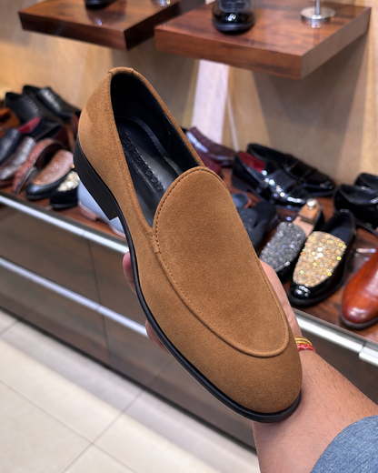 Tan Suede Belgian Loafers