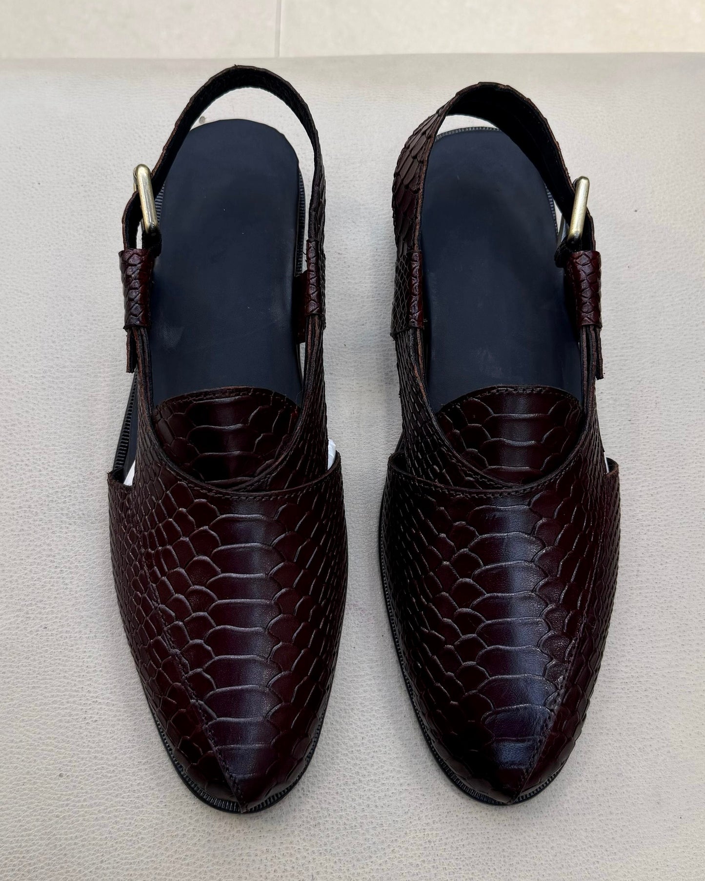 Deep Burgundy Cobra Scaled Peshawaris