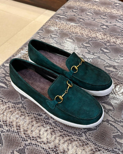 Peacock Green Suede Sneakers