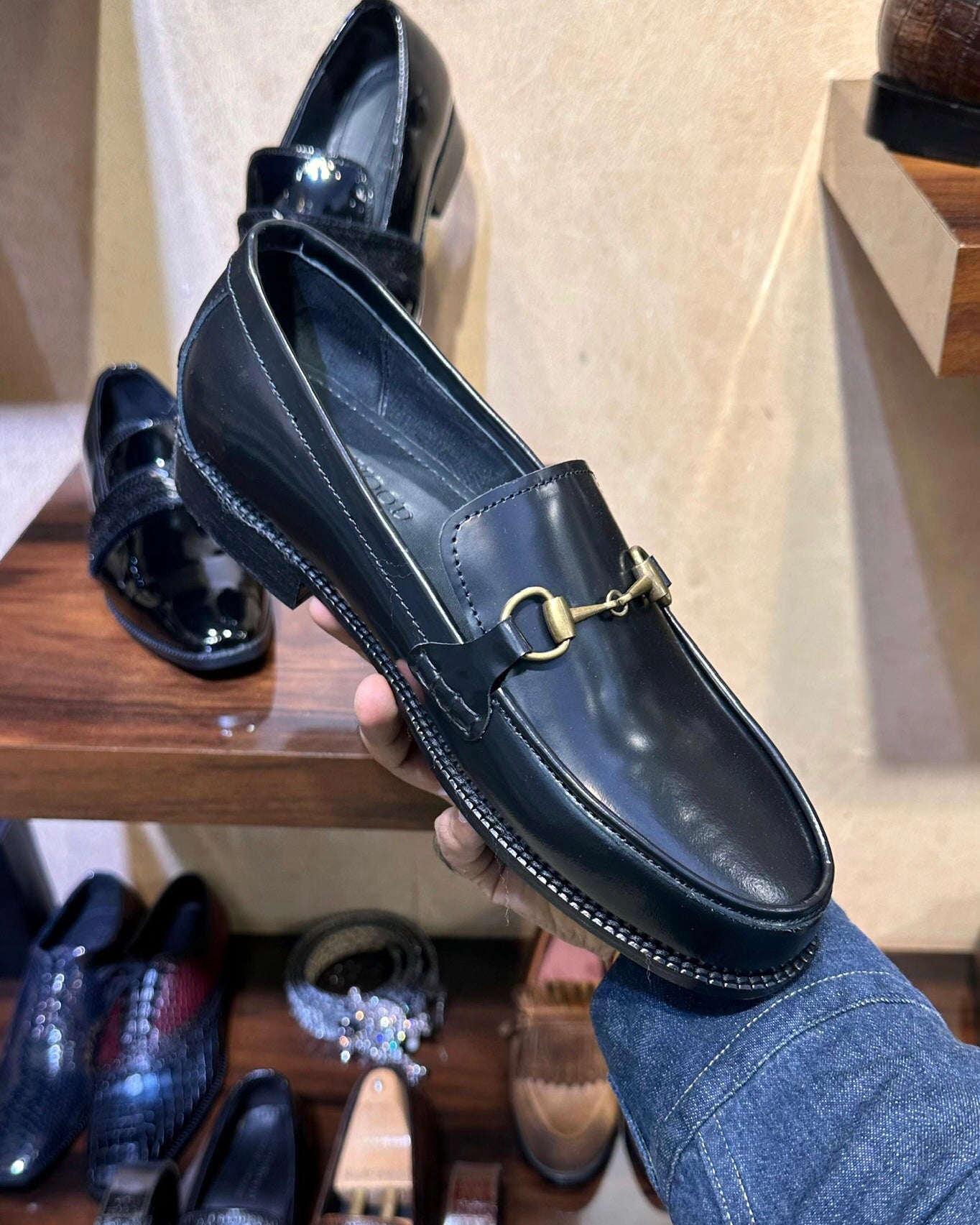 Classic Black Smooth Calf Leather Moccasins