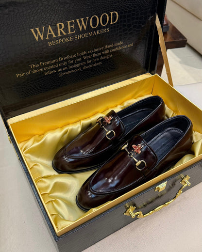 Ox-blood Bee Moccasins with Cuban Heel