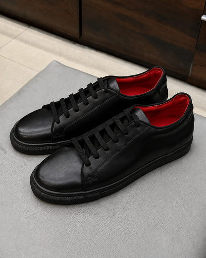 Black Low-top Sneakers in Calfskin Leather