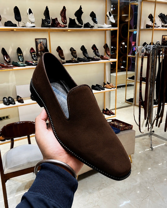Brown Suede Venetian Loafers