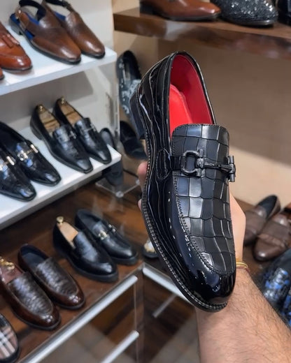 Spectator Moccasins with Red Interior and Red Bottom Sole