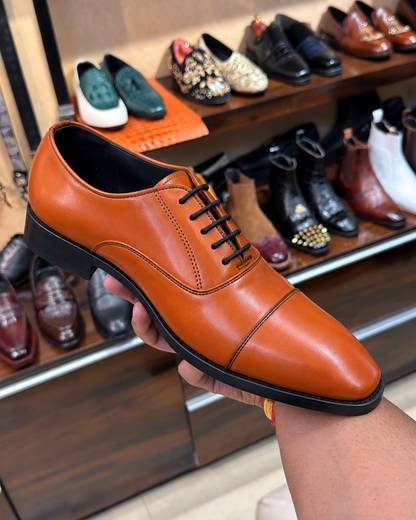 Tan Cap Toe Oxfords