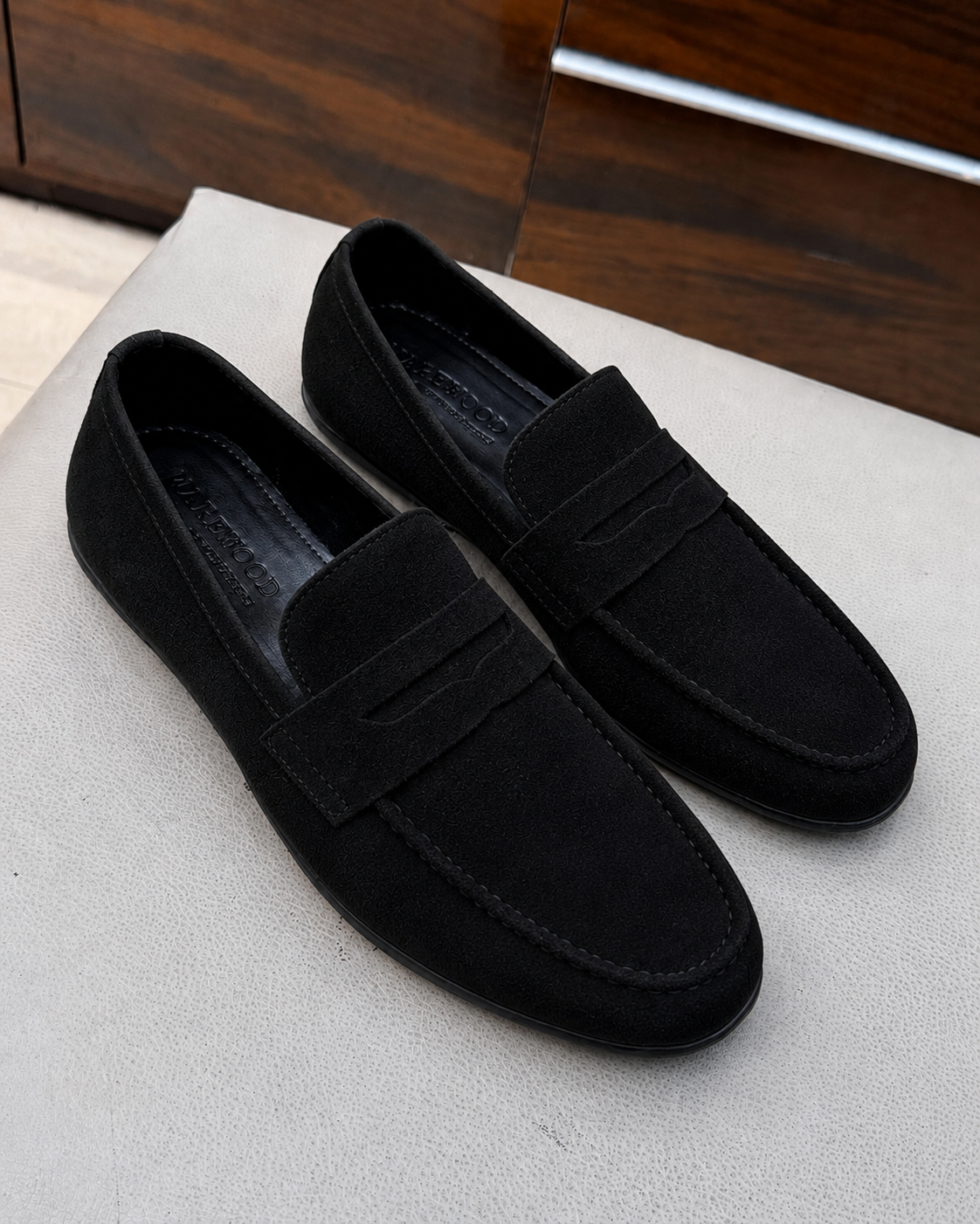 Black Suede Driving Loafers