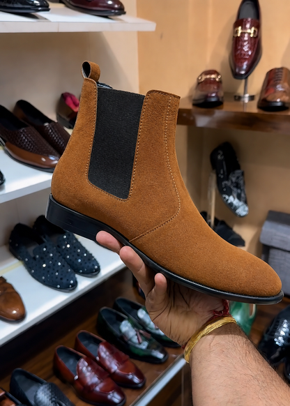 Tobacco Suede Chelsea Boots