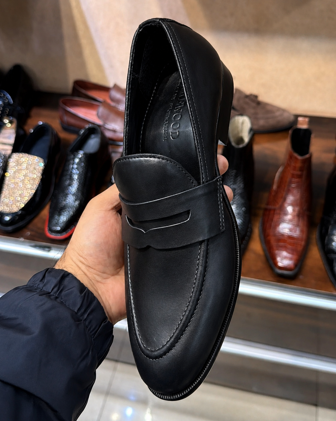 Classic Black Penny Loafers - Round Toe
