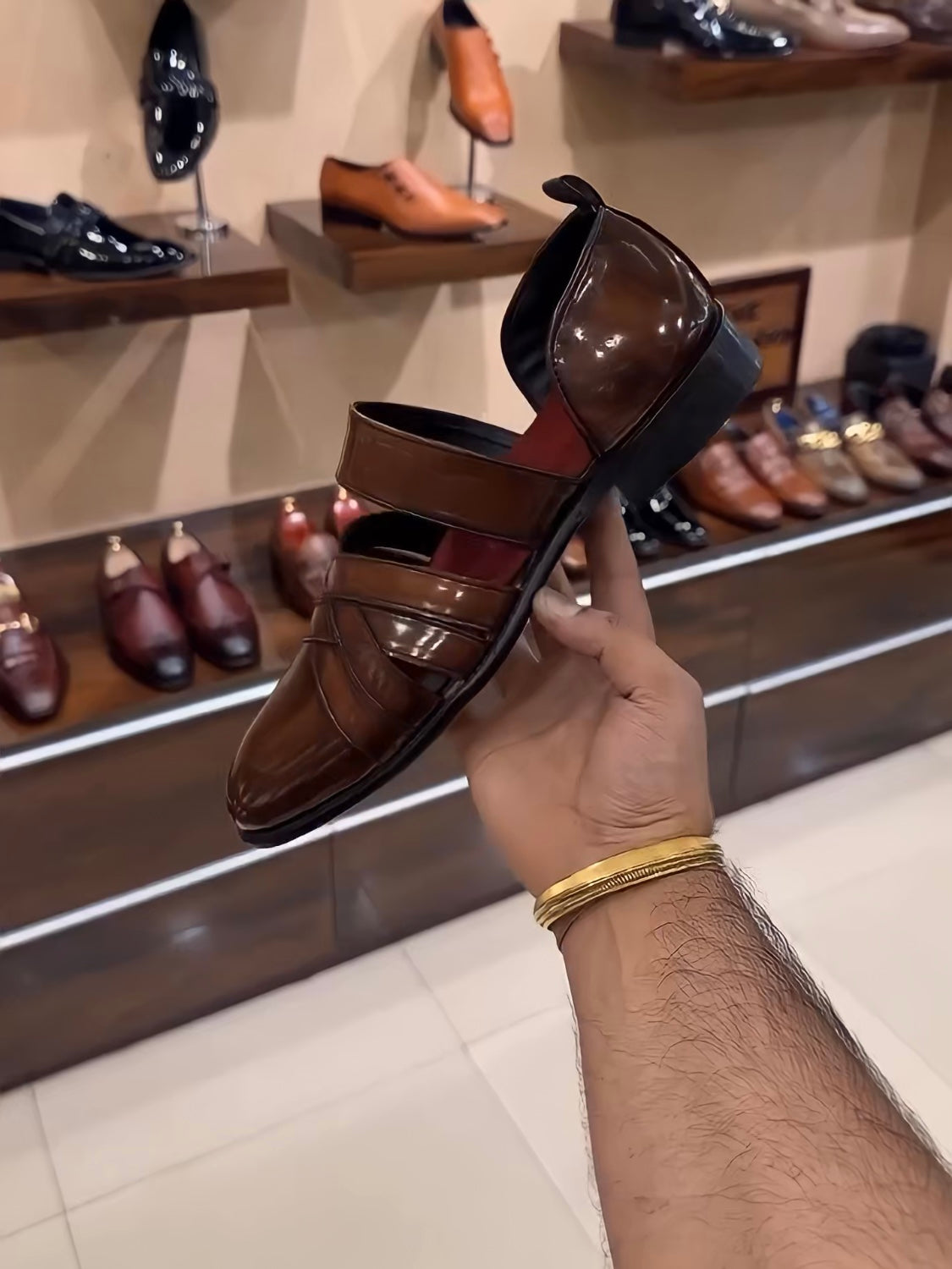 Walnut Brown Patina Sandals