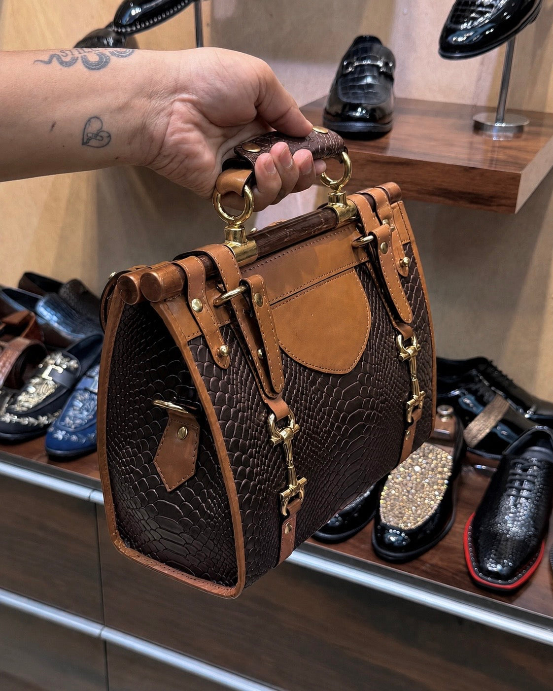 Dark Brown And Medium Brown Handbang