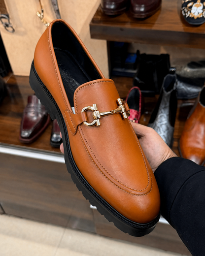 Tan Chunky Loafers