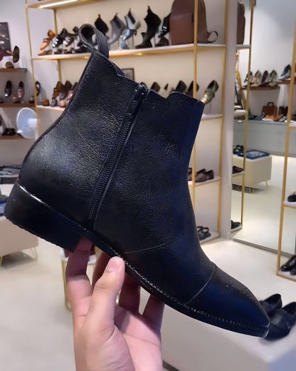 Classic Black Zipper Boots