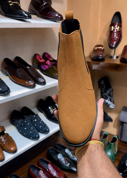 Tan Suede Chelsea Boots